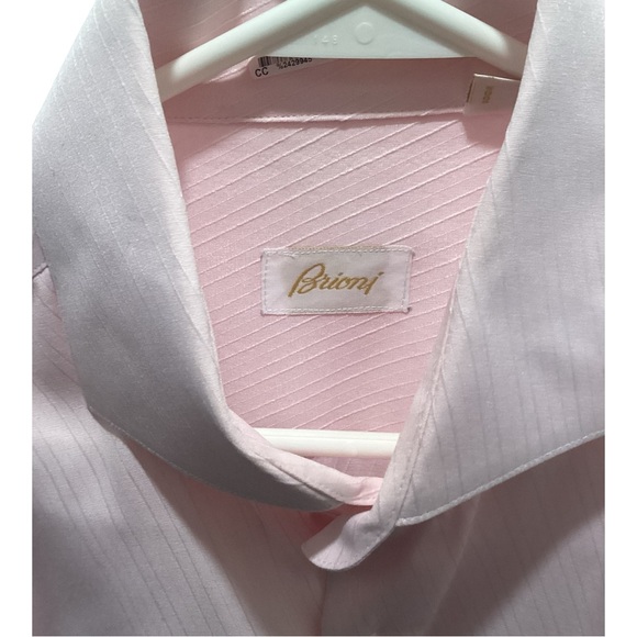 Brioni French Cuff 17 IV Pink Diagonal Texture - Picture 2 of 4